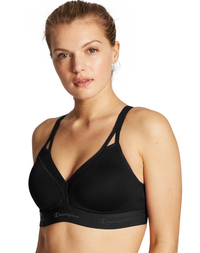 Champion The Curvy Strappy Sport Bh Dames - Zwart - Belgie 2408UMLFK